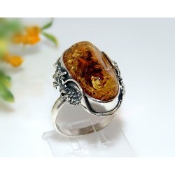 Bernsteinschmuck - Bernstein-Ring 20,5 mm  Silber-925  CJ40