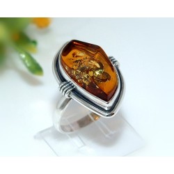 Bernsteinschmuck - Bernstein-Ring 20 mm  Silber-925  CJ45
