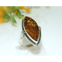 Bernsteinschmuck - Bernstein-Ring 19,5 mm  Silber-925  CJ49
