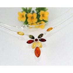 Bernsteinschmuck - Bernstein-Collier Silber-925 (CH84)