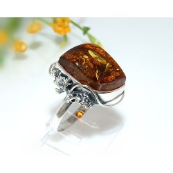 Bernsteinschmuck - Bernstein-Ring 20,5 mm  Silber-925  CJ23