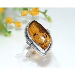 Bernsteinschmuck - Bernstein-Ring 20 mm  Silber-925  CJ26