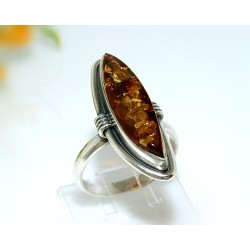 Bernsteinschmuck - Bernstein-Ring 19,5 mm  Silber-925  CJ31
