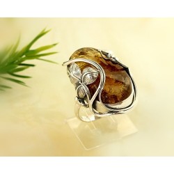 Bernstein-Ring 19,5  mm  Silber-925  CD28