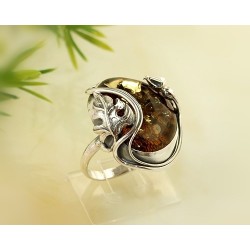 Bernsteinschmuck - Bernstein-Ring 19,5  mm  Silber-925  CD30