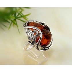 Bernsteinschmuck - Bernstein-Ring 19,5 mm  Silber-925  CD67