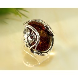 Bernsteinschmuck - Bernstein-Ring 19 mm  Silber-925  CD85
