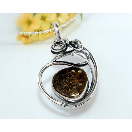 Bernsteinschmuck - Bernstein-Anhänger  Silber-925 CN41