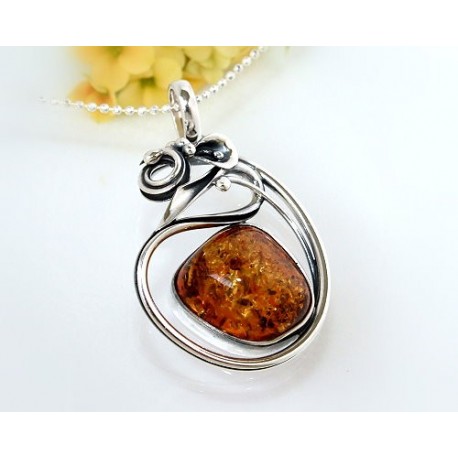 Bernsteinschmuck - Bernstein-Anhänger  Silber-925 CN36
