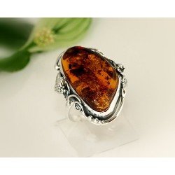 Bernsteinschmuck - Bernstein-Ring 20 mm  Silber-925  CK46