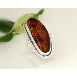 Bernsteinschmuck - Bernstein-Ring 20 mm  Silber-925  CK49
