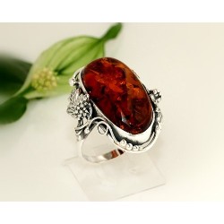 Bernsteinschmuck - Bernstein-Ring 20 mm  Silber-925  CK50