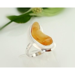 Bernstein-Ring 18 mm  Silber-925  (CJ73)