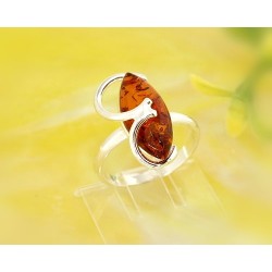 Bernsteinschmuck - Bernstein-Ring 18 mm  Silber-925 (CK70)