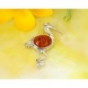 Bernstein Brosche Silber 925 Bernsteinschmuck CX07A