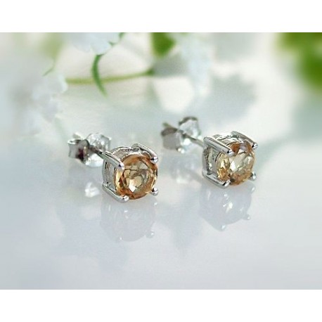 Ohrstecker Silber Citrin 925 es36