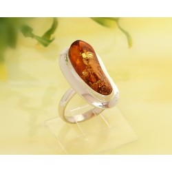 Bernsteinschmuck - Bernstein-Ring 18 mm  Silber-925  (CZ05)