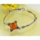 Bernstein Armband Silber 925 braun cognac Umfang 17 cm Sterlingsilber ct55