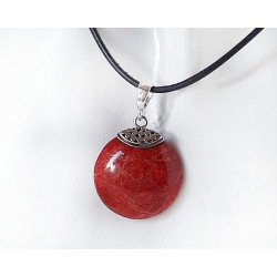 Silberschmuck - Anhänger m. Schaumkoralle rot Silber-925 KL95