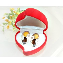 Bernstein Ohrstecker Silber 925 Ohrringe mehrfarbig Sterlingsilber ed48