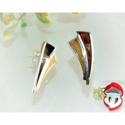 Bernstein Ohrstecker Silber 925 Ohrringe mehrfarbig Sterlingsilber ed46a