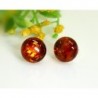 Bernstein Ohrstecker Silber 925 Ohrringe cognac Halbkugel Sterlingsilber cb05