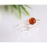 Bernsteinschmuck - Bernstein-Ring  Silber-925  CZ53