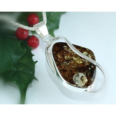 Bernsteinschmuck - Bernstein-Anhänger  Silber-925 LN59