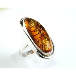 Bernsteinschmuck - Bernstein-Ring 18 mm  Silber-925  (HA91)