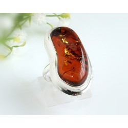 Bernsteinschmuck - Bernstein-Ring 19 mm  Silber-925  (HA83)