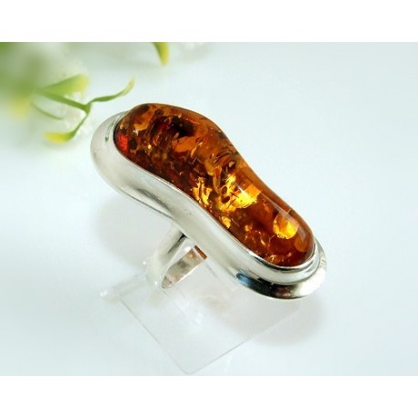 Bernsteinschmuck - Bernstein-Ring 18 mm  Silber-925  (HA73)