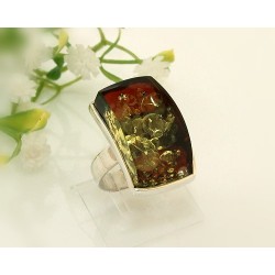 Bernsteinschmuck - Bernstein-Ring 19,5 mm  Silber-925  (HA11)