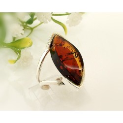 Bernsteinschmuck - Bernstein-Ring 18,5 mm  Silber-925  (HA19)