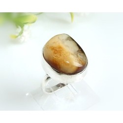 Bernsteinschmuck - Bernstein-Ring 18 mm  Silber-925  (HA39)