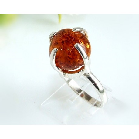 Bernsteinschmuck - Bernstein-Ring 17,5 mm  Silber-925  (HA47)