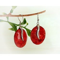 Ohrhänger Silber-925 Koralle rot KL48