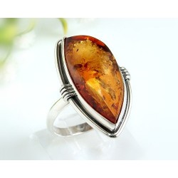 Bernsteinschmuck - Bernstein-Ring 21 mm  Silber-925  (HB20)