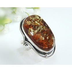 Bernsteinschmuck - Bernstein-Ring 18,5 mm  Silber-925  (HB28)