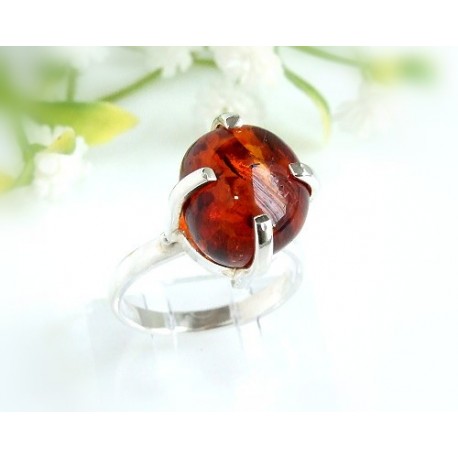 Bernsteinschmuck Bernstein Ring 18 mm  Silber 925 HB74