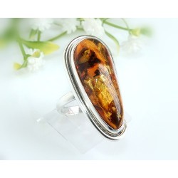 Bernsteinschmuck - Bernstein-Ring 18 mm  Silber-925  (HB76)