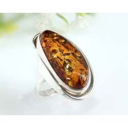 Bernstein Ring 18 mm Silber 925 HB82
