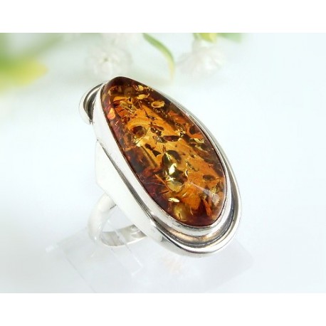 Bernstein Ring 18 mm Silber 925 HB82