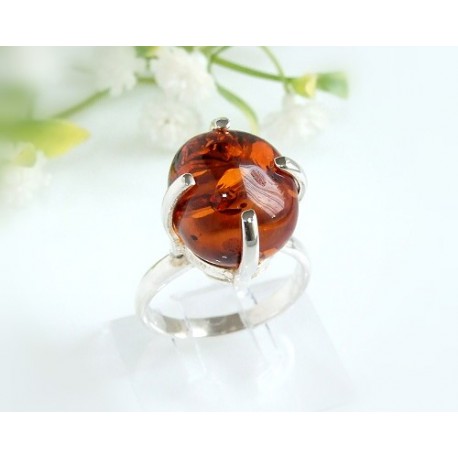 Bernsteinschmuck Bernstein Ring 18 mm  Silber 925 HB83