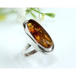 Bernstein Ring 17,5 mm  Silber 925  HC03