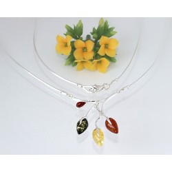 Bernsteinschmuck - Bernstein-Collier Silber-925 (CH91)
