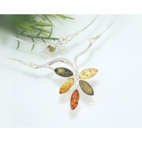 Bernsteinschmuck - Bernstein-Collier Silber-925 (CH50)
