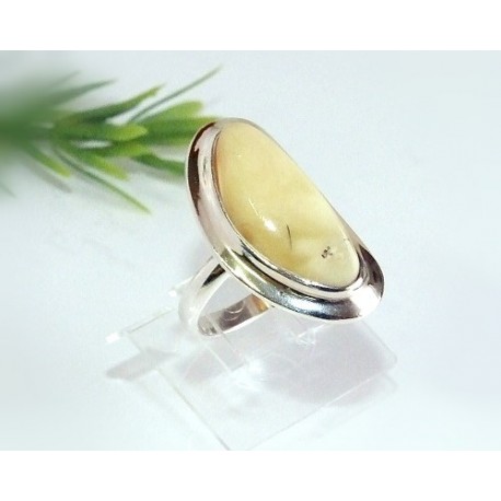 Bernstein Ring 17 mm  Silber 925 HC16