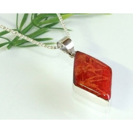 Silberschmuck - Anhänger m. Schaumkoralle Silber-925 (KL39)