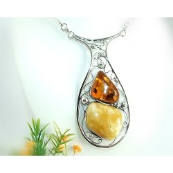 Bernsteinschmuck - Bernstein-Collier 47cm Silber 925 (DB58)