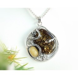 Bernsteinschmuck - Bernstein-Anhänger  Silber-925 AC19